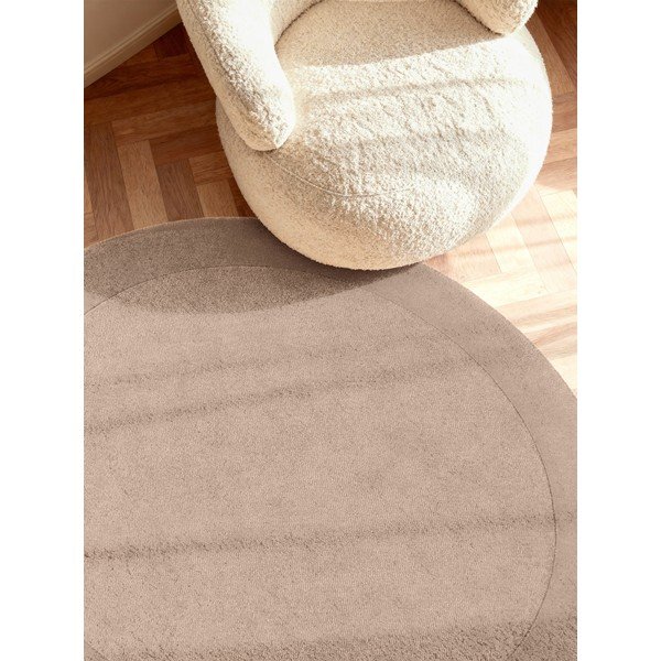 Bézs kézi szövésű gyapjúkeverék kerek szőnyeg ø 150 cm Kivi – Villeroy&Boch-image-1