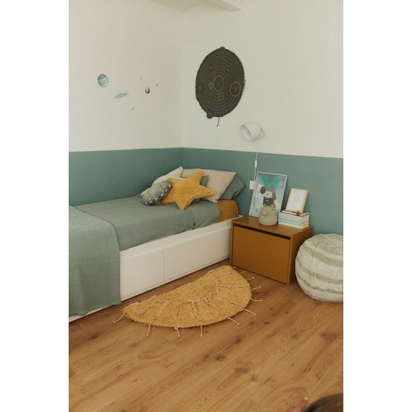 Mustársárga mosható kézi szövésű pamut kerek szőnyeg ø 100 cm Solar Multishape – Lorena Canals-image-1