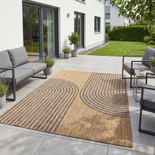 Fekete-barna kültéri-beltéri szőnyeg 200x290 cm Mira 1453 – Ayyildiz Carpets-image-1
