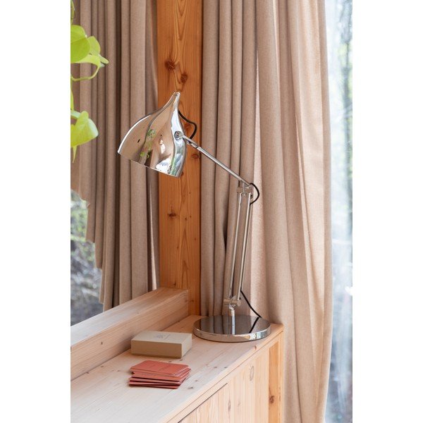 Ezüstszínű fém asztali lámpa hajlítható szerkezettel fém búrával (magasság 37 cm) Reader – Zuiver-image-3