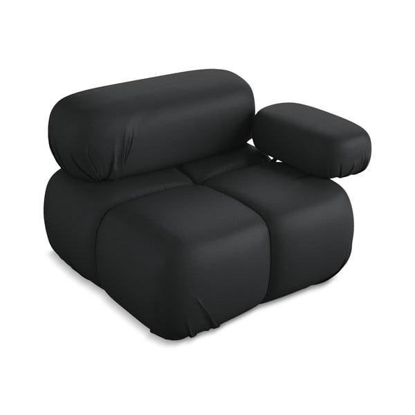 Fekete bőrutánzat kanapé modul (jobb oldali) Lokua – Makamii-image-3