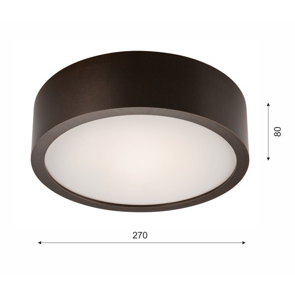 Sötétbarna mennyezeti lámpa üveg búrával ø 27 cm Eveline – LAMKUR-image-4