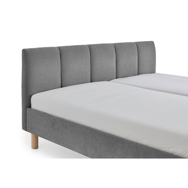 Szürke kárpitozott franciaágy ágyrács nélkül 180x200 cm Joker – Meise Möbel-image-4