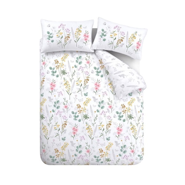Fehér egyszemélyes ágyneműhuzat 135x200 cm Emilia Floral – Catherine Lansfield-image-2