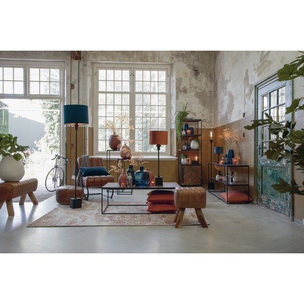 Barna bőr puff ø 50 cm Luka - Light & Living-image-3