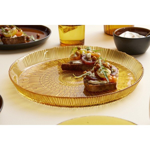 Narancssárga üveg szervírozó tányér ø 30 cm Kusintha – Bitz-image-1