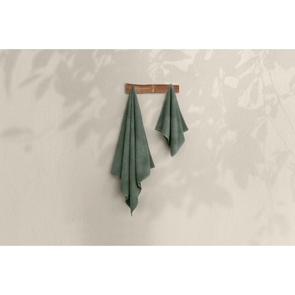 Zöld pamut törölköző és fürdőlepedő készlet 2 db-os - Foutastic-image-3