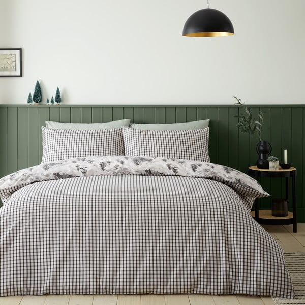 Bézs egyszemélyes flanel ágyneműhuzat 135x200 cm Alpine Vilage – Catherine Lansfield-image-2