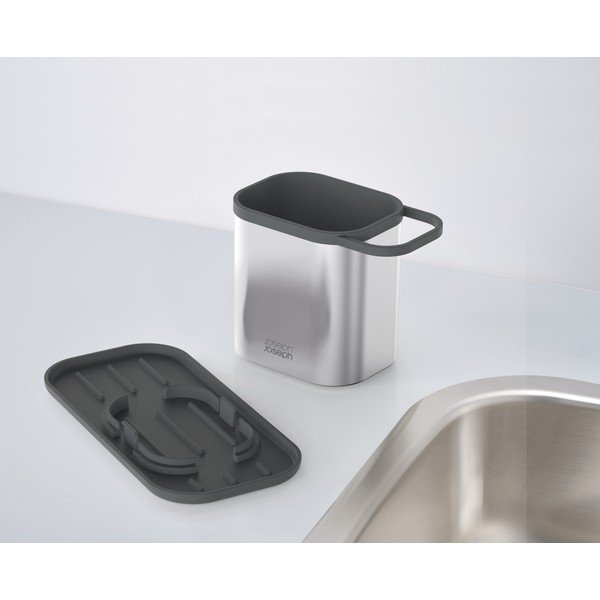 Fényes ezüstszínű fém mosogatóeszköz tartó Duo Steel – Joseph Joseph-image-4