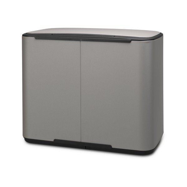 Világosszürke acél szelektív pedálos szemetes 34 l Bo – Brabantia-image-3