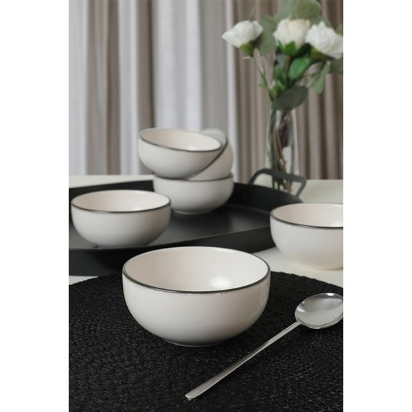 Fehér kerámia tálka szett 6 db-os – Hermia-image-1