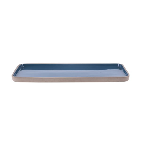 Brisk kék terrakotta felszolgáló tányér, 36 x 16 cm - PT LIVING