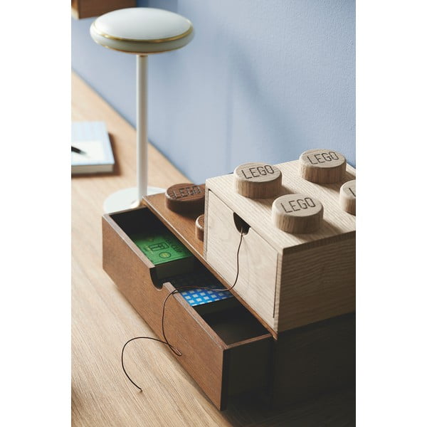 Wood sötét tölgyfa gyerek tárolódoboz - LEGO®-image-2