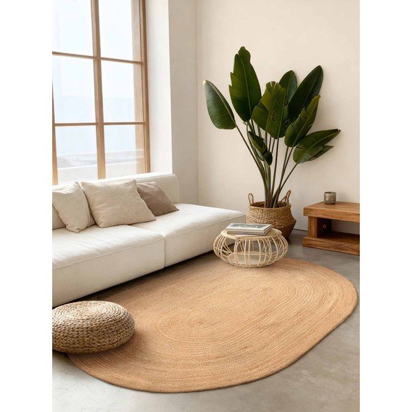 Natúr színű kétoldalas-kézi szövésű juta szőnyeg 160x230 cm Braided – Hanse Home-image-1