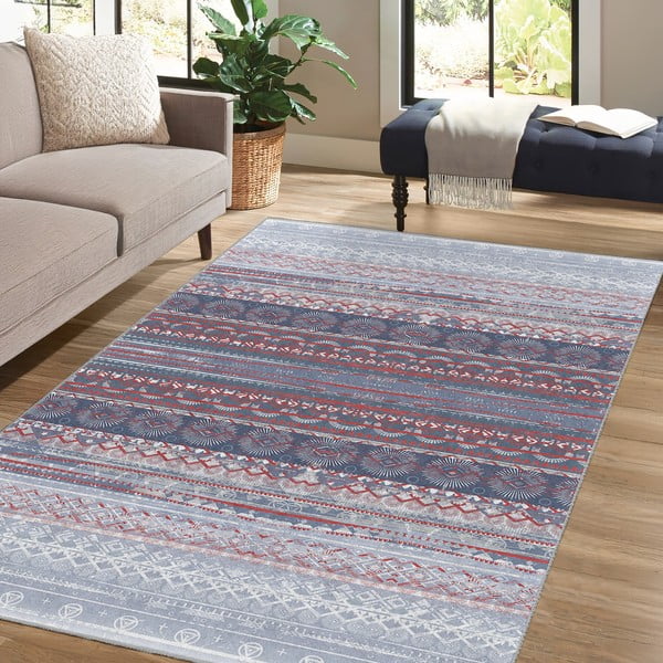 Lila-szürke mosható szőnyeg 80x150 cm Vintage Stripe – Mila Home-image-4