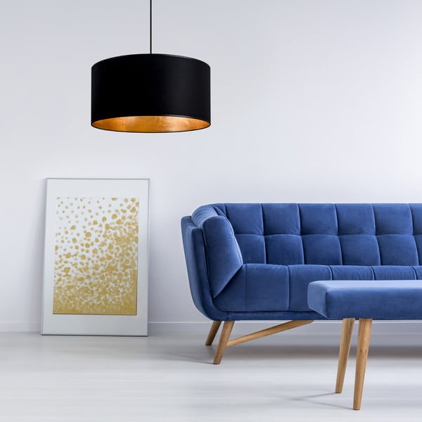 Mika fekete függőlámpa aranyszínű részletekkel, ⌀ 50 cm - Sotto Luce-image-2