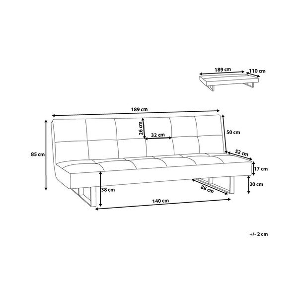 Sinthia fekete öko bőr kinyitható kanapé - Monobeli-image-4