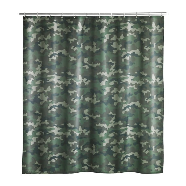 Camouflage mosható zuhanyfüggöny, 180 x 200 cm - Wenko