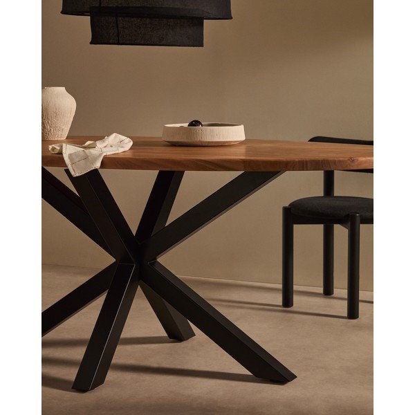 Étkezőasztal akácfa asztallappal 100x200 cm Argo – Kave Home-image-1