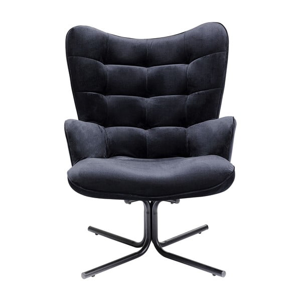 Fekete bársony fotel Oscar – Kare Design