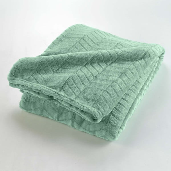 Világoszöld mikroflanel ágytakaró 180x220 cm Arya – douceur d'intérieur