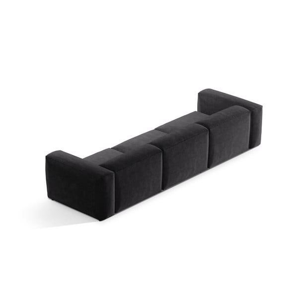 Sötétszürke kordbársony kanapé 364 cm Bergamo – Cosmopolitan Design-image-4