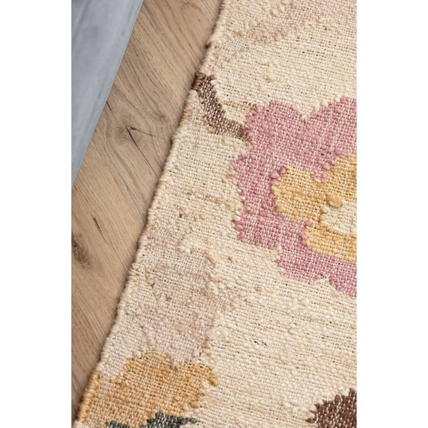 Krémszínű kézi szövésű juta szőnyeg 200x300 cm Roya Violette – Elle Decoration-image-4