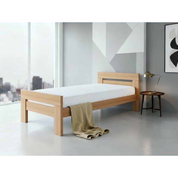 Natúr színű bükkfa egyszemélyes ágy ágyráccsal 90x200 cm Fiorentino – B.E.S.-image-1