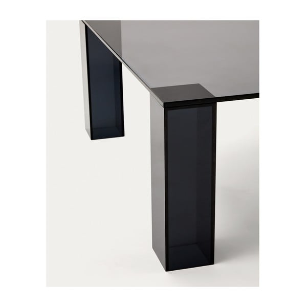 Sötétszürke üveg dohányzóasztal 85x85 cm Adularia – Kave Home-image-3