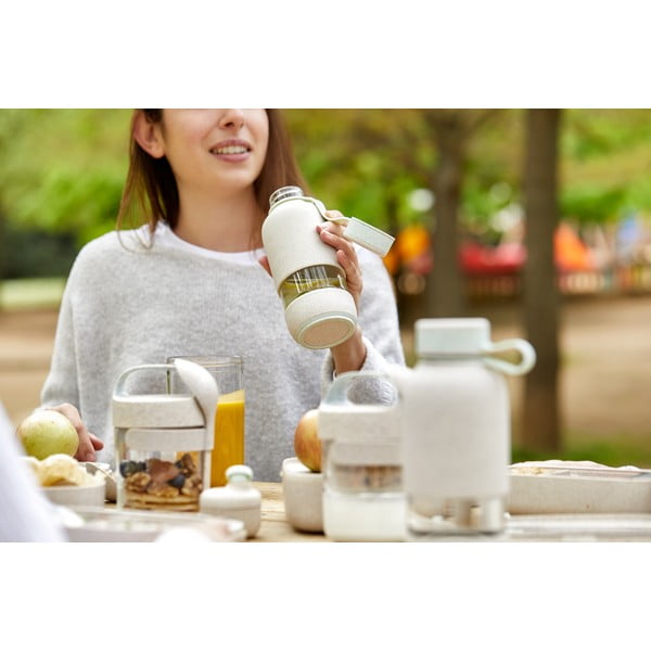 Krémszínű üveg utazó ivópalack 500 ml To Go Organic – Lékué-image-3