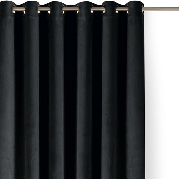 Fekete bársony dimout (részleges sötétítő) függöny 140x270 cm Velto – Filumi