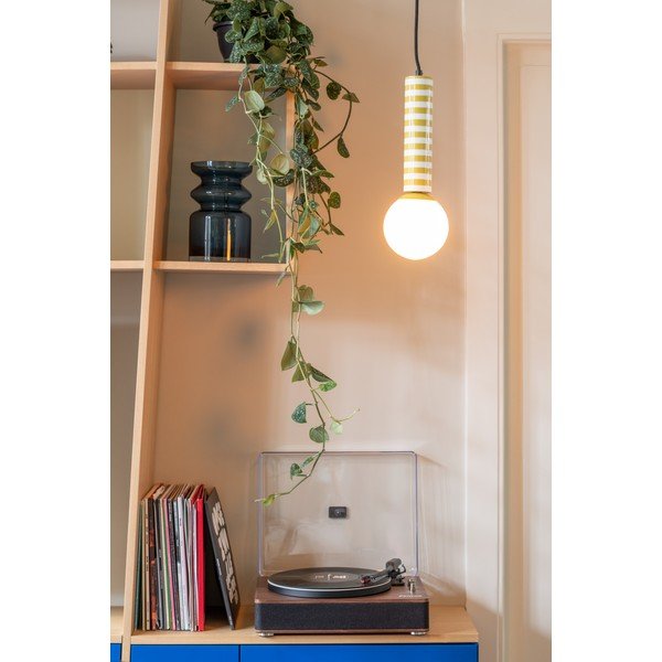 Sárga fém függőlámpa ø 12 cm Rayado Retro – Leitmotiv-image-1