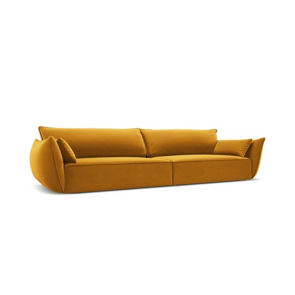 Mustársárga bársony kanapé 248 cm Vanda – Mazzini Sofas-image-2