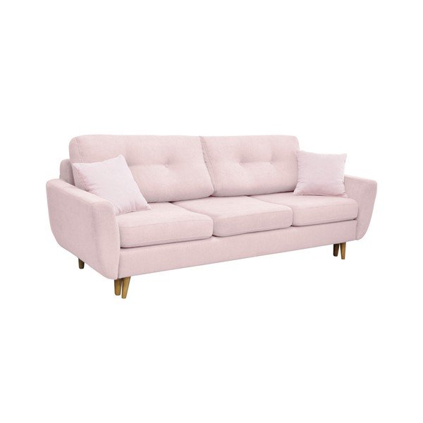 Rose rózsaszín kinyitható kanapé, világos lábakkal - Mazzini Sofas-image-3