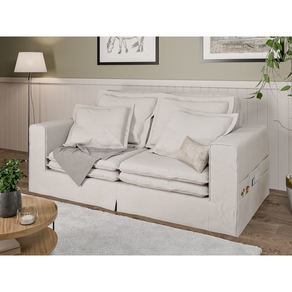 Krémszínű kanapé 196 cm Nora – Ropez-image-3