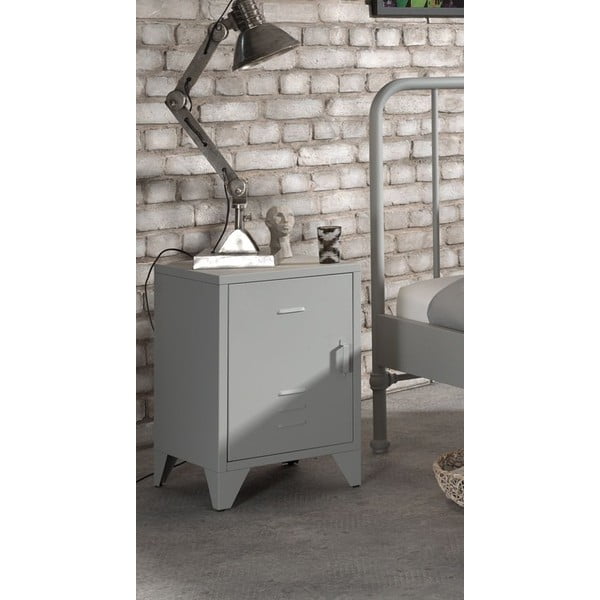 Szürke fém éjjeliszekrény Bronxx - Vipack-image-1