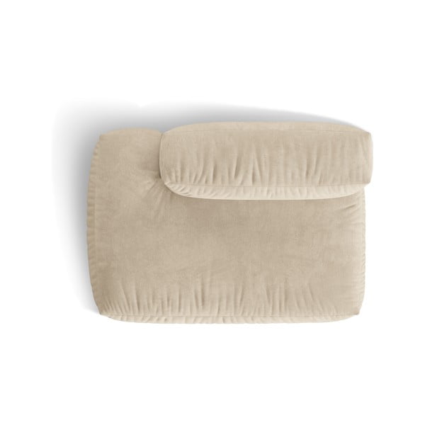 Bézs bársony kanapé modul (bal oldali) Martina – Micadoni -image-3