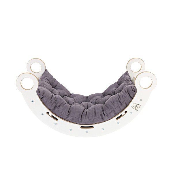 Fehér-szürke borovi fenyő hinta 39x75x38 cm Montessori – Meowbaby