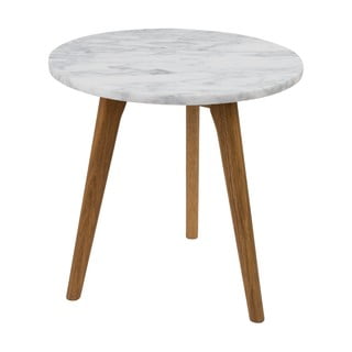Zuiver tárolóasztal kőmintás asztallappal, ⌀ 40 cm - Zuiver