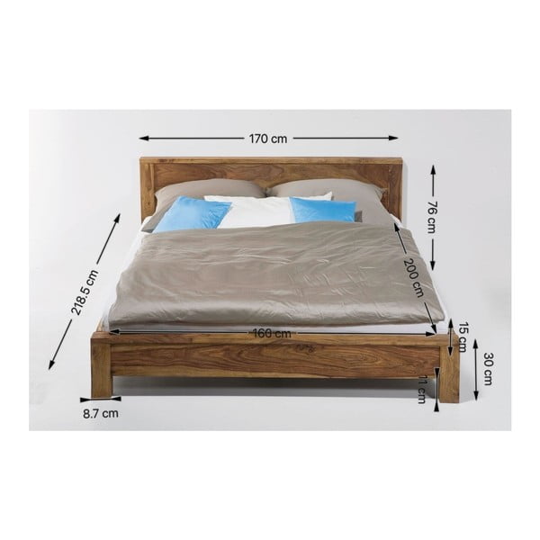 Authentico Bett ágy egzotikus fából, 160 x 200 cm - Kare Design-image-3