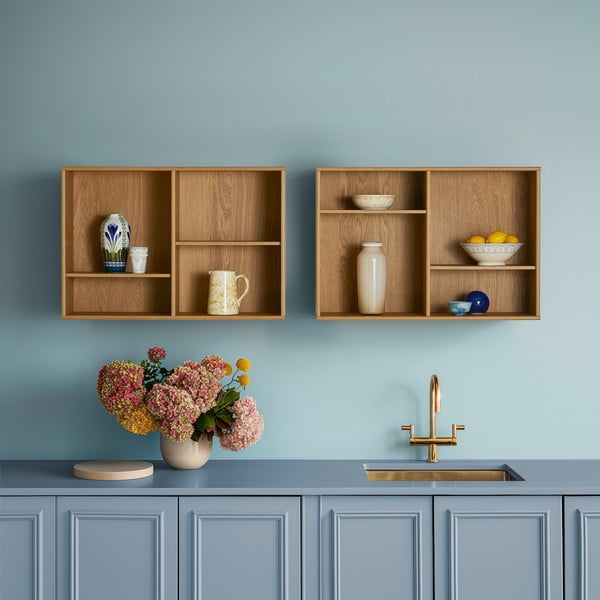 Natúr színű függő könyvespolc tölgyfa dekorral 89x61 cm Mistral – Hammel Furniture-image-1