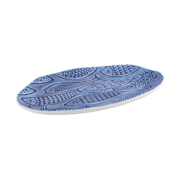 Maris kék porcelán tálaló tányér, 46,5 x 29 cm - Villa Altachiara