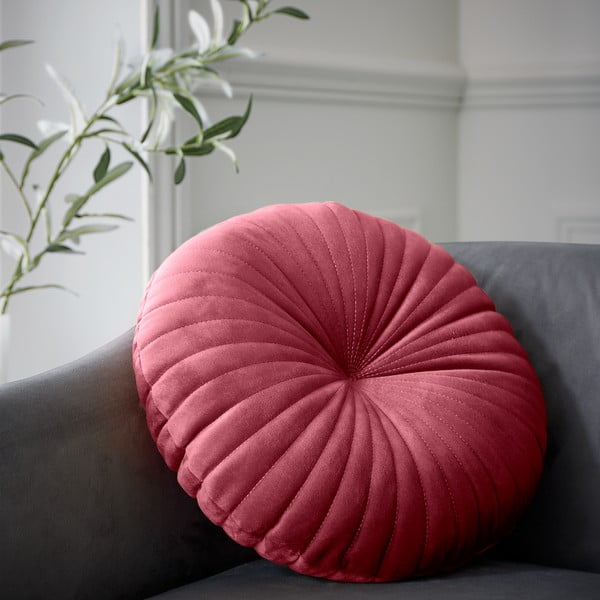 Bársony díszpárna ø 40 cm Round Soft Touch – Catherine Lansfield-image-1