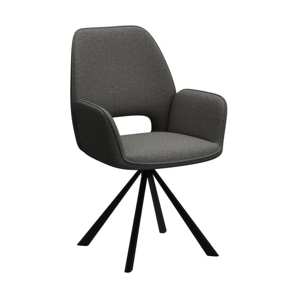 Sötétszürke karfás étkezőfotel Graham – Actona