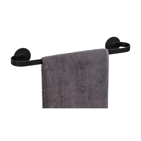 Matt fekete öntapadós fém törölközőtartó Bivio – Wenko-image-2