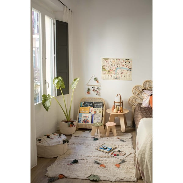 Krémszínű pamut gyerek játszószőnyeg 120x160 cm Veggie Garden – Lorena Canals-image-1