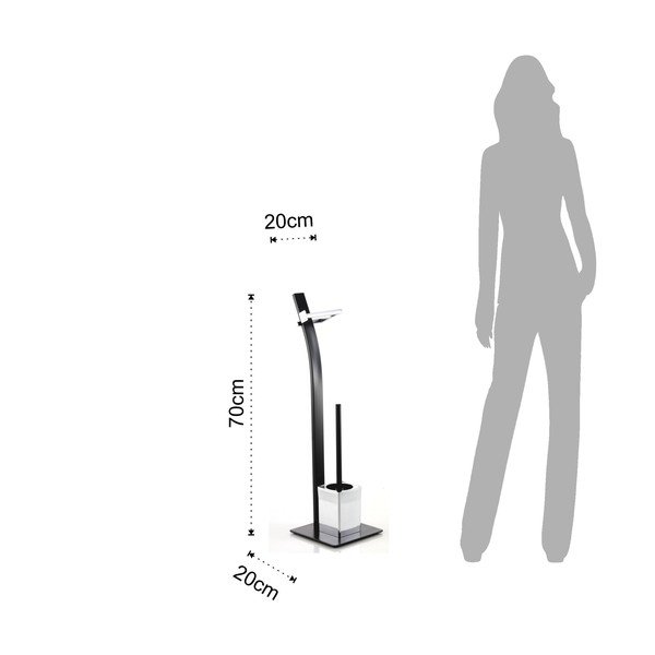 Acél WC-papír tartó állvány WC-kefével Sayo - Tomasucci-image-3