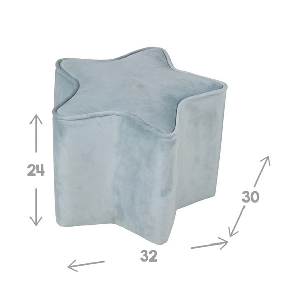 Világoskék bársony gyerek puff Lil Sofa – Roba-image-3