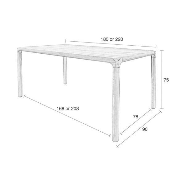 Étkezőasztal 90x220 cm Storm – Zuiver-image-2