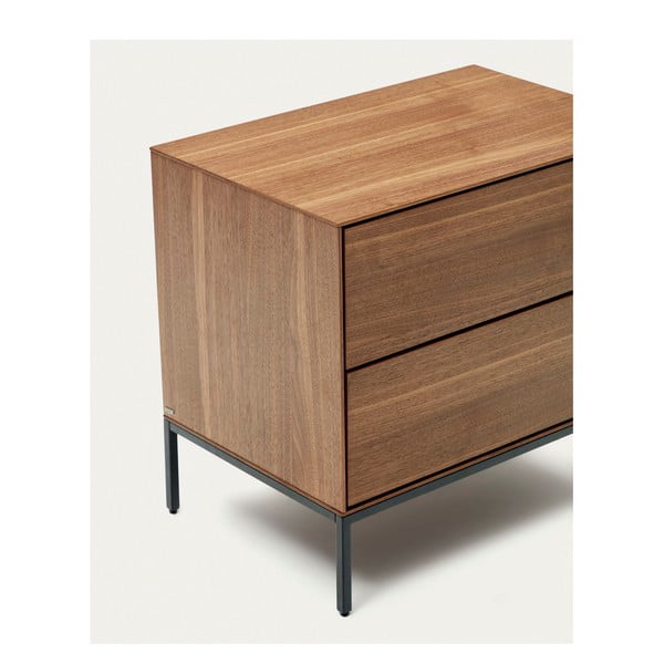 Natúr színű éjjeliszekrény diófa dekorral Vedrana – Kave Home-image-3